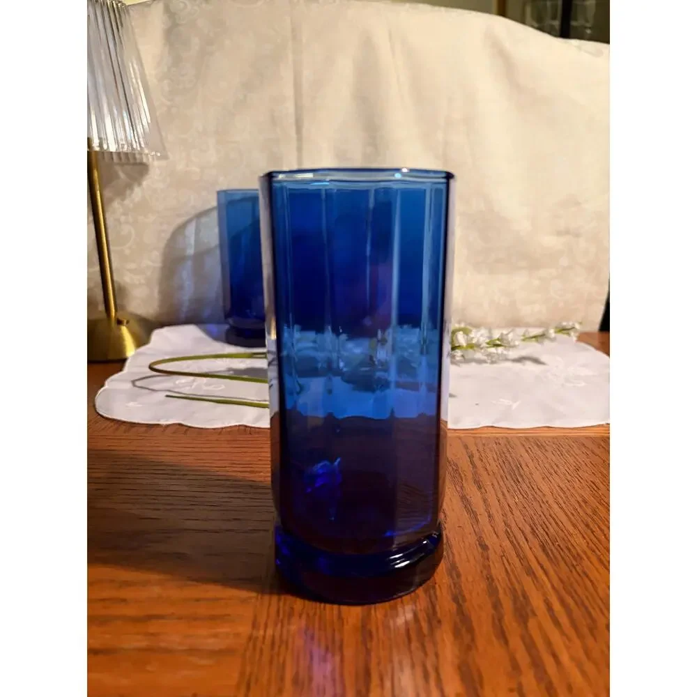 Set of 4 Anchor‎ Hocking Cobalt Blue Highball Glasses